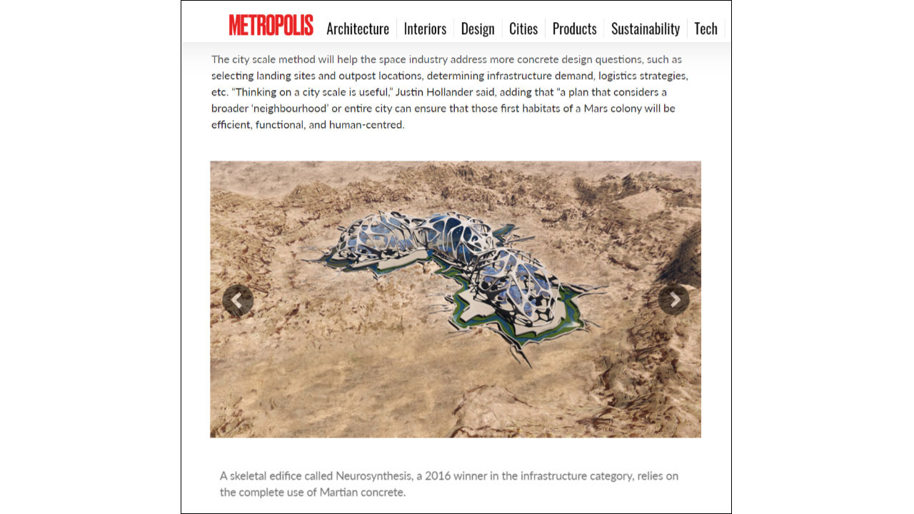 How to imagine design cities on Mars, as covered by Metropolis Magazine