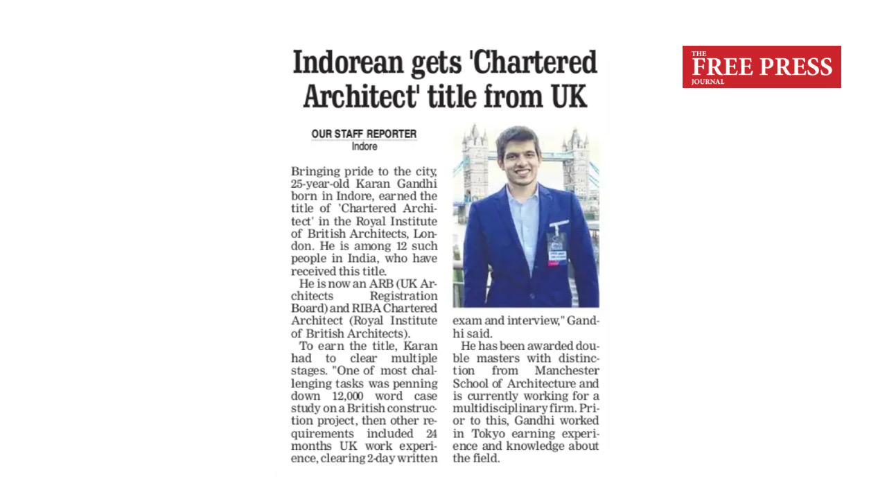 Indorean gets Chartered Architect title from UK